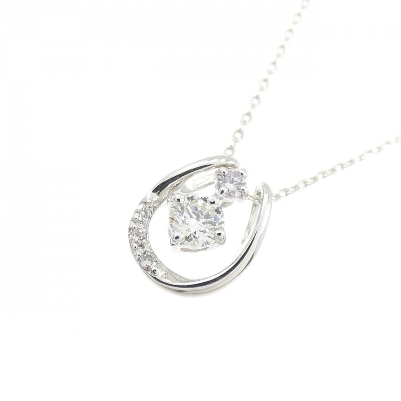 K18WG 2WAY ダイヤモンド ネックレス 0.15CT