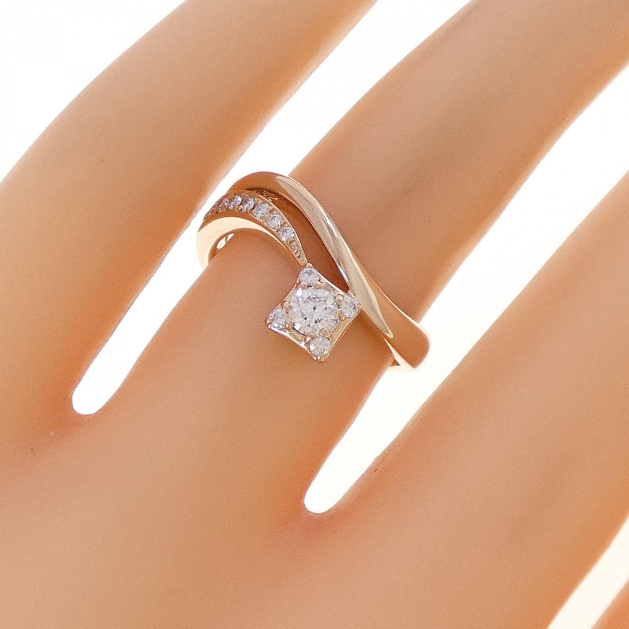 K18PG ダイヤモンド リング 0.135CT