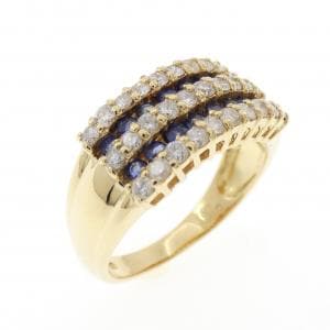 K18YG サファイヤ リング 0.41CT