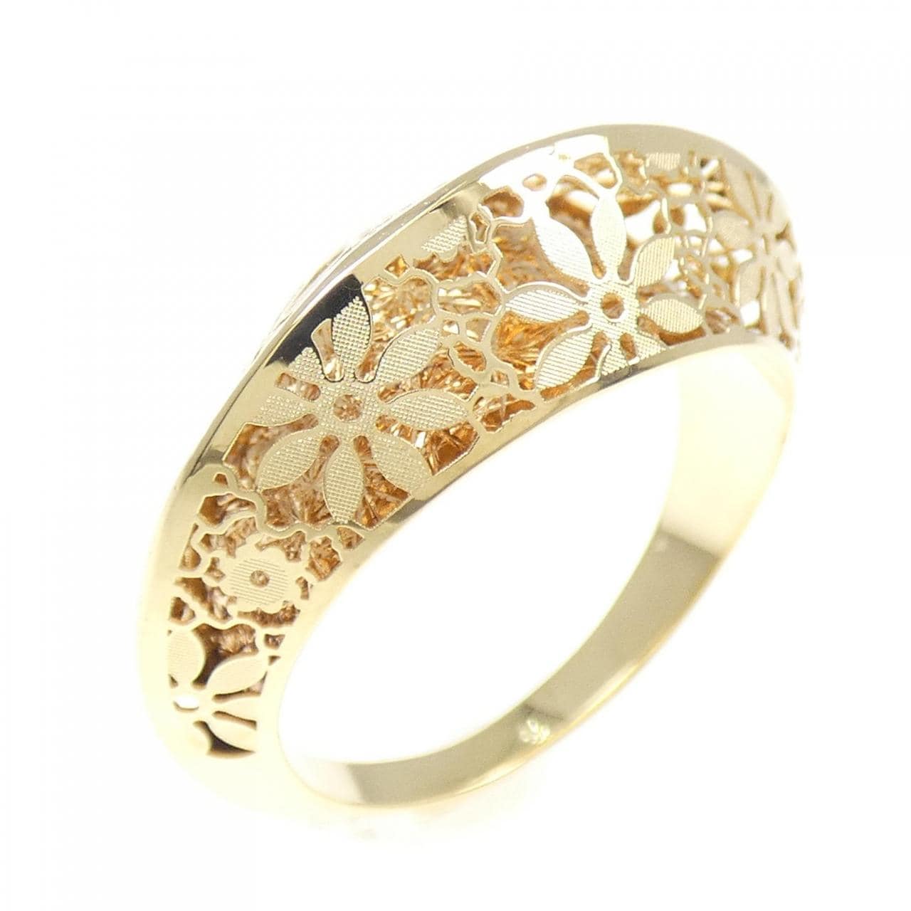 750YG フラワー リング