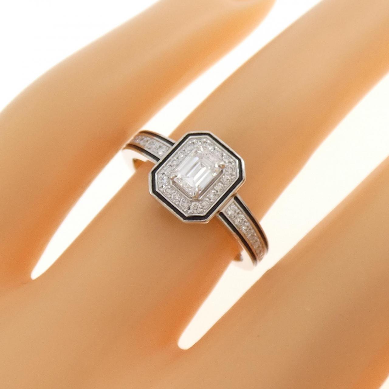ブシュロン ヴァンドーム リズレ ソリテール リング 0.32CT D IF エメラルドカット
