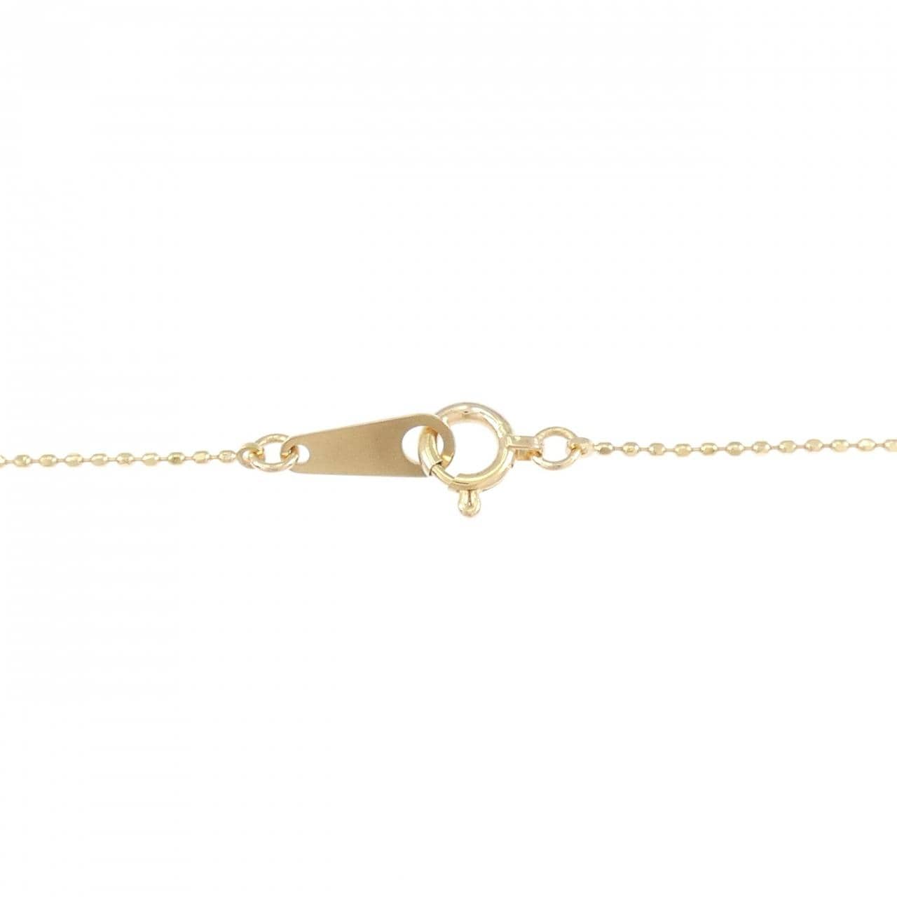 K18PG Cross x Flower Diamond Necklace 0.26CT