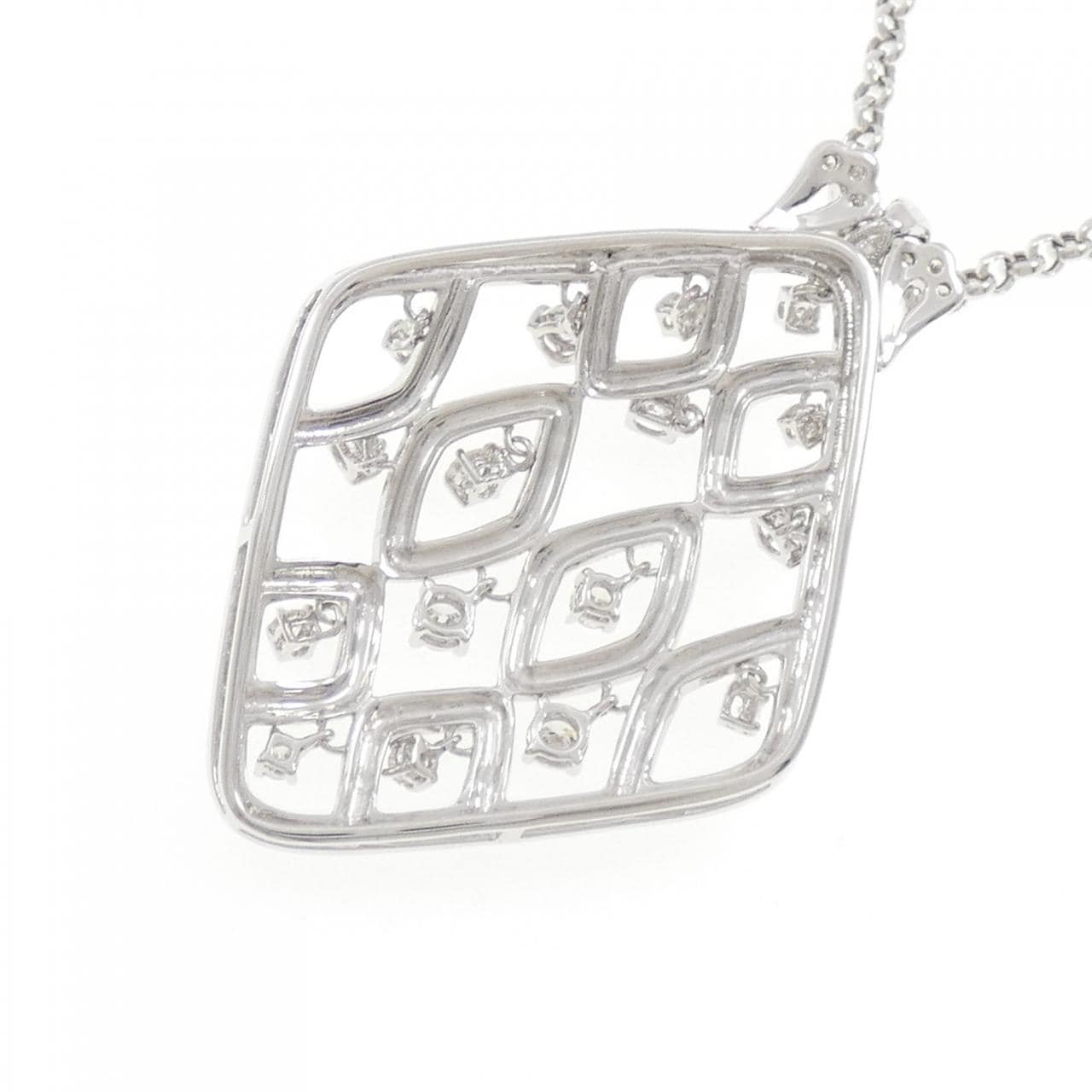 K18WG/750WG ダイヤモンド ネックレス 1.12CT