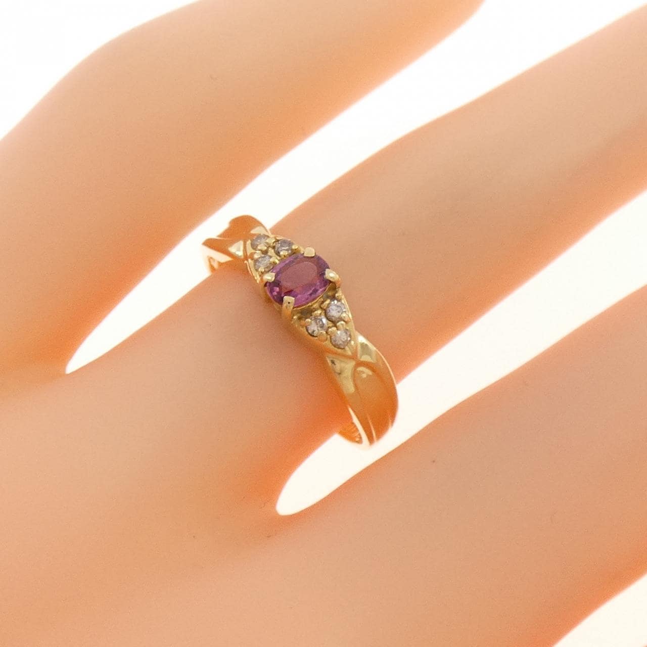 K18YG ガーネット リング