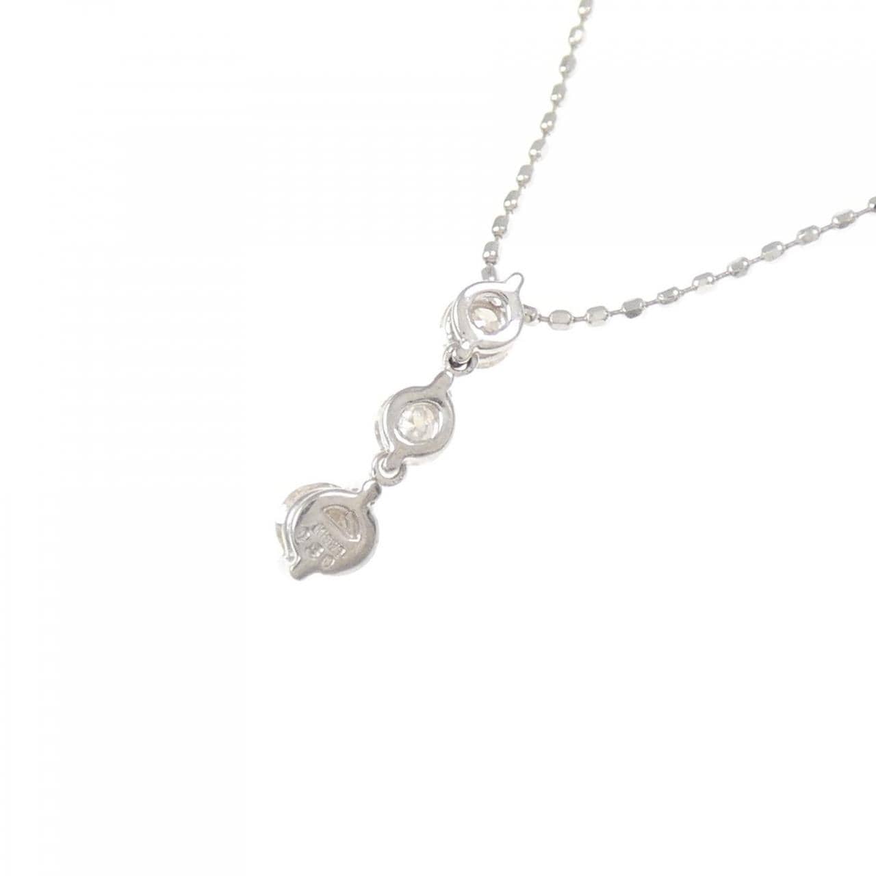 K18WG/750WG鑽石項鍊 0.30CT