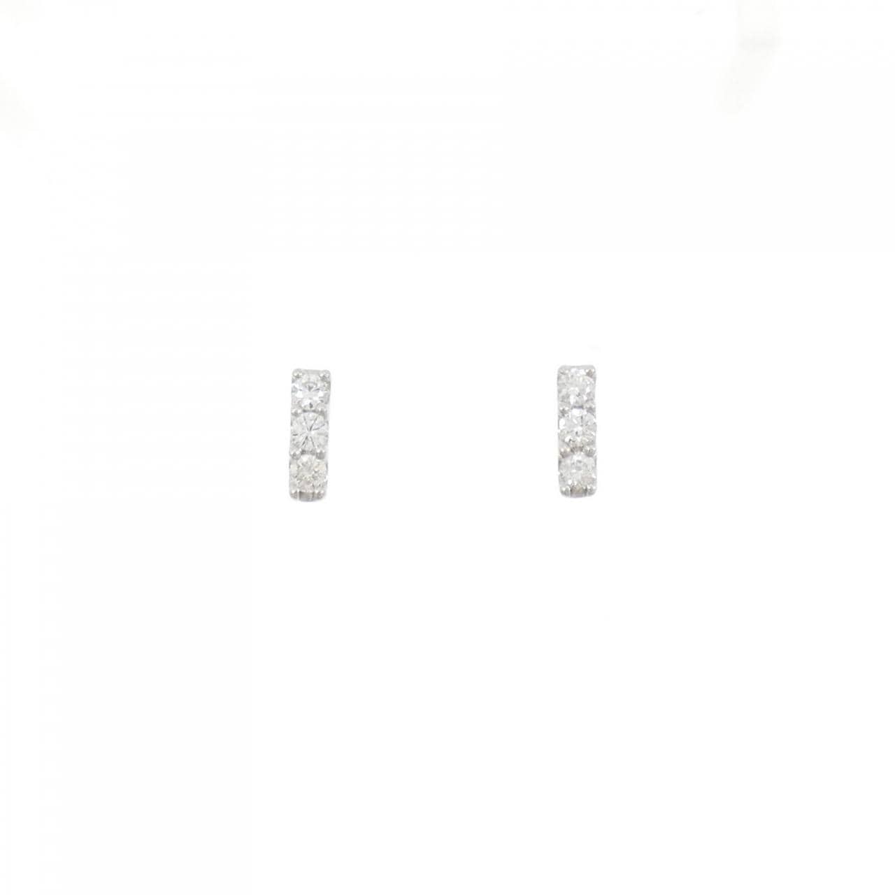 PT950/PT900 スリーストーン ダイヤモンド ピアス