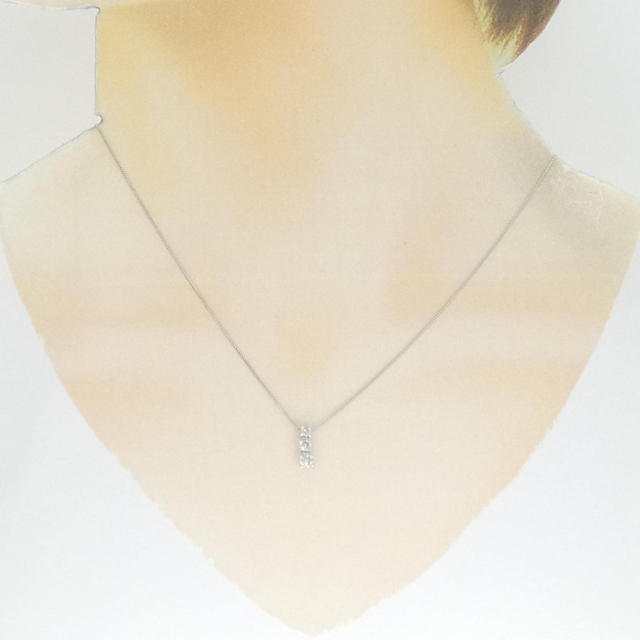 PT スリーストーン ダイヤモンド ネックレス 0.30CT
