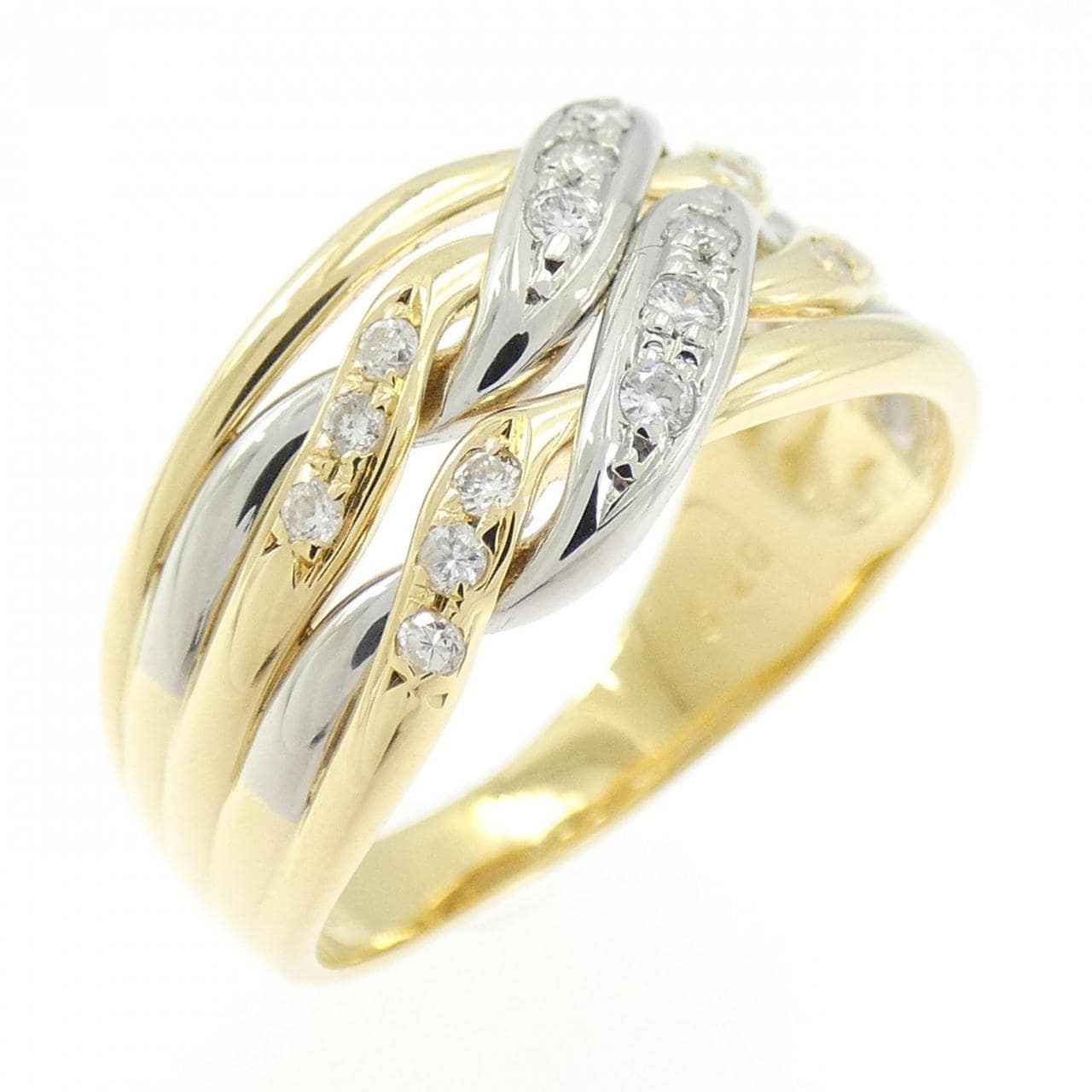 K18YG/PT900 ダイヤモンド リング 0.20CT