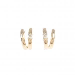 K18PG/K18YG フラワー ダイヤモンド ピアス 0.04CT