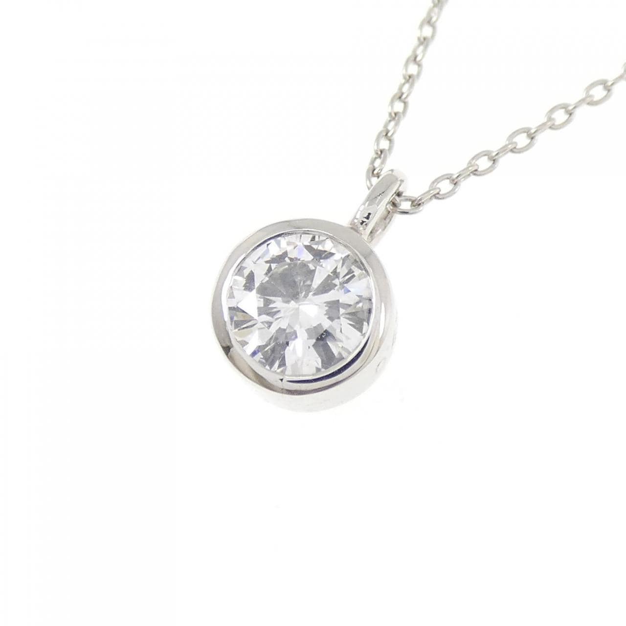 PT900/PT850 ソリティア ダイヤモンド ネックレス 0.436CT