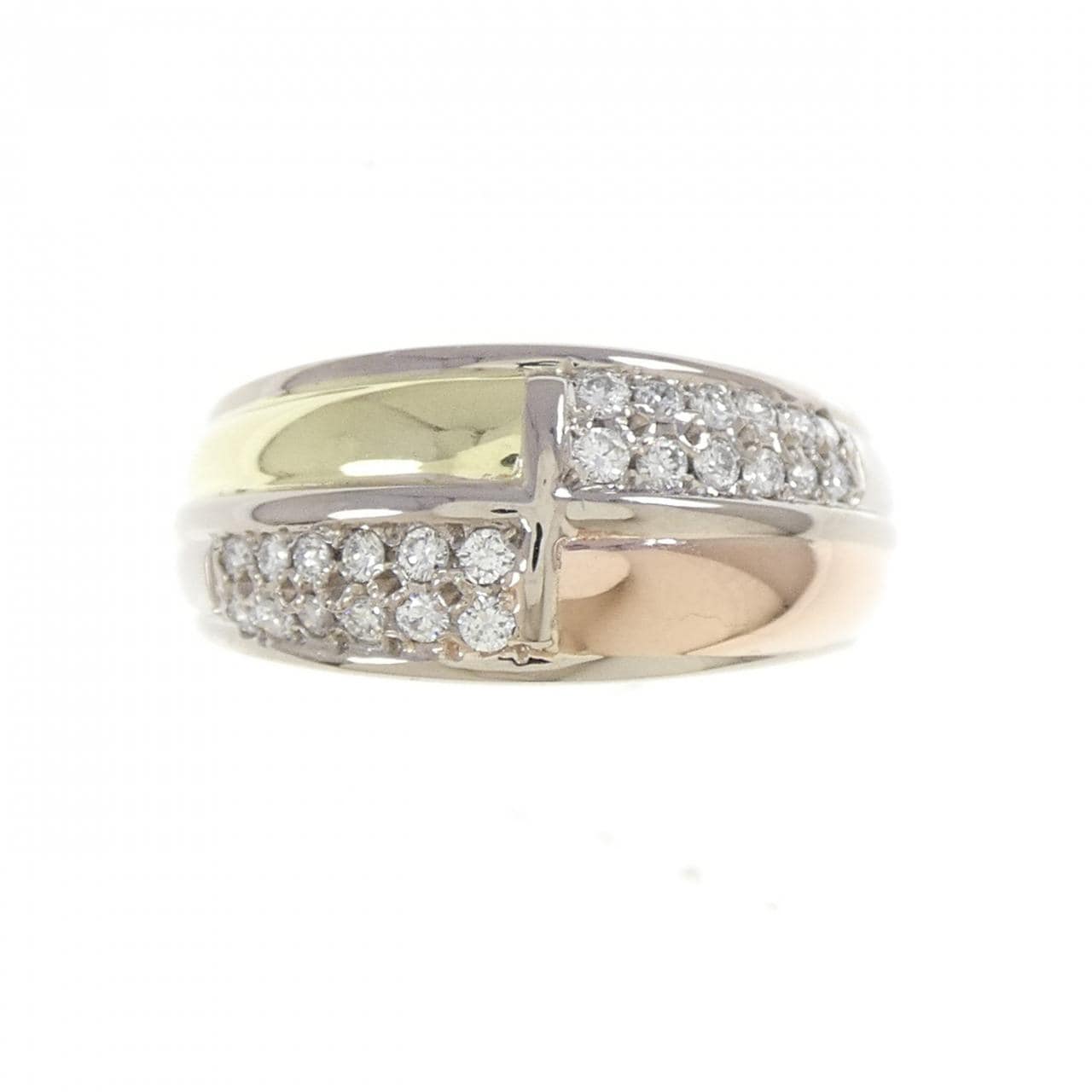 K18スリーカラー ダイヤモンド リング 0.26CT