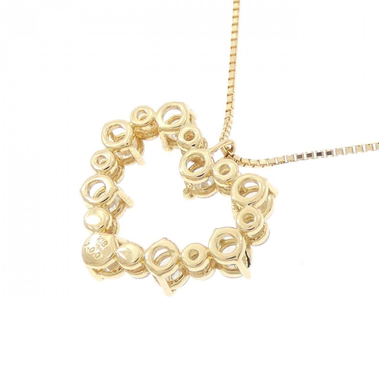 K18YG ハート ダイヤモンド ネックレス 1.00CT