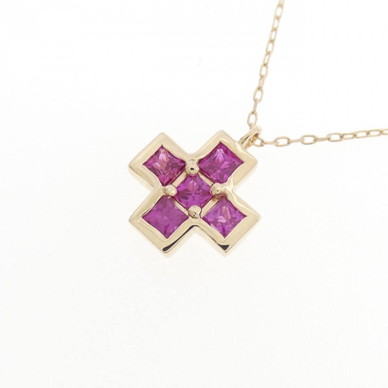 K10YG ルビー ネックレス