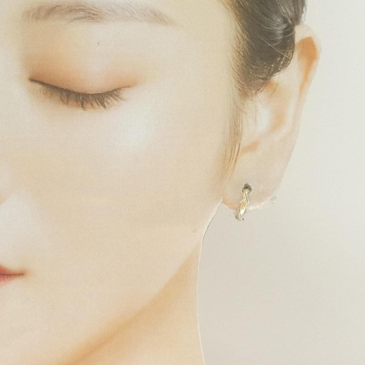 K18YG/PT900 フープ ピアス