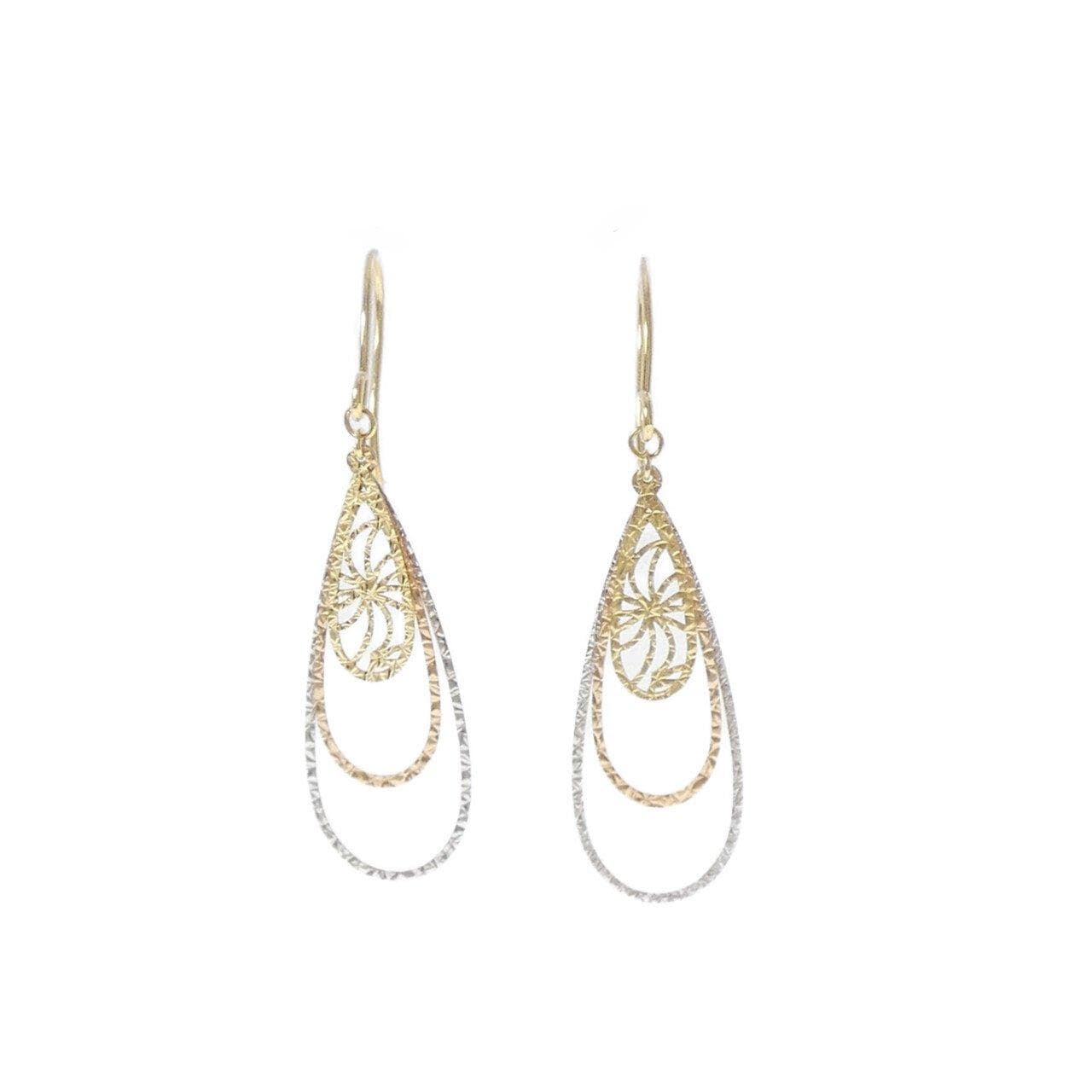 K18スリーカラー ピアス