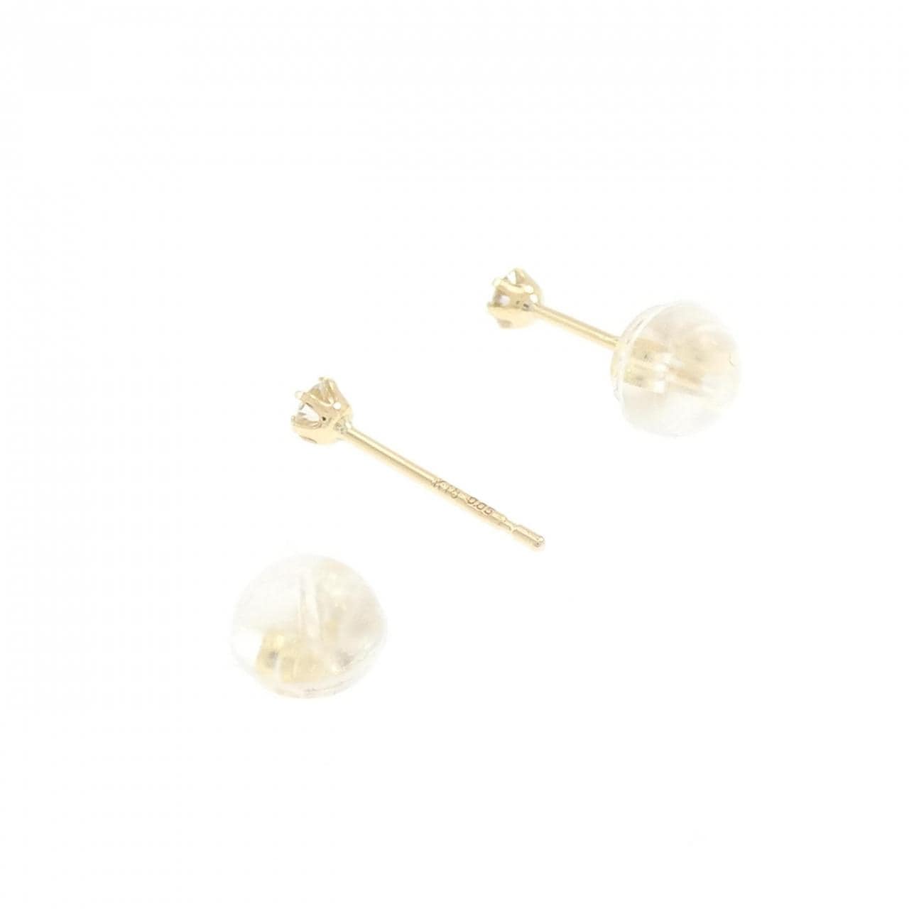 K18YG ソリティア ダイヤモンド ピアス 0.10CT