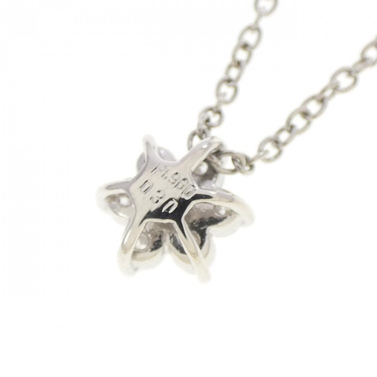 PT900/PT850 フラワー ダイヤモンド ネックレス 0.30CT