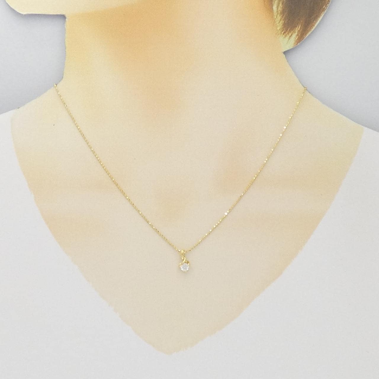 K18YG/750YG Diamond necklace 0.20CT