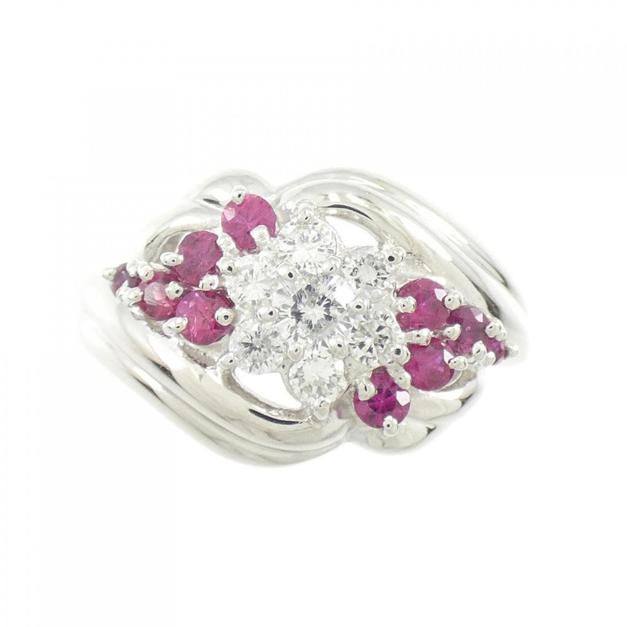 PT フラワー ルビー リング 0.43CT
