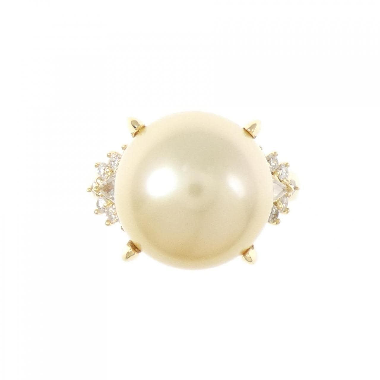 K18YG 白蝶パール リング 13.2mm