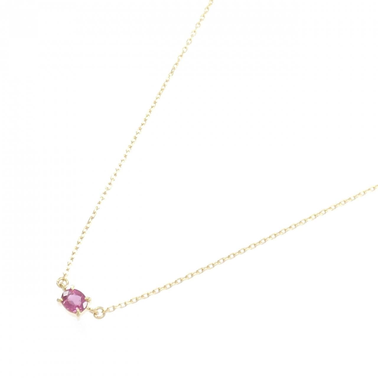 K18YG红宝石项链