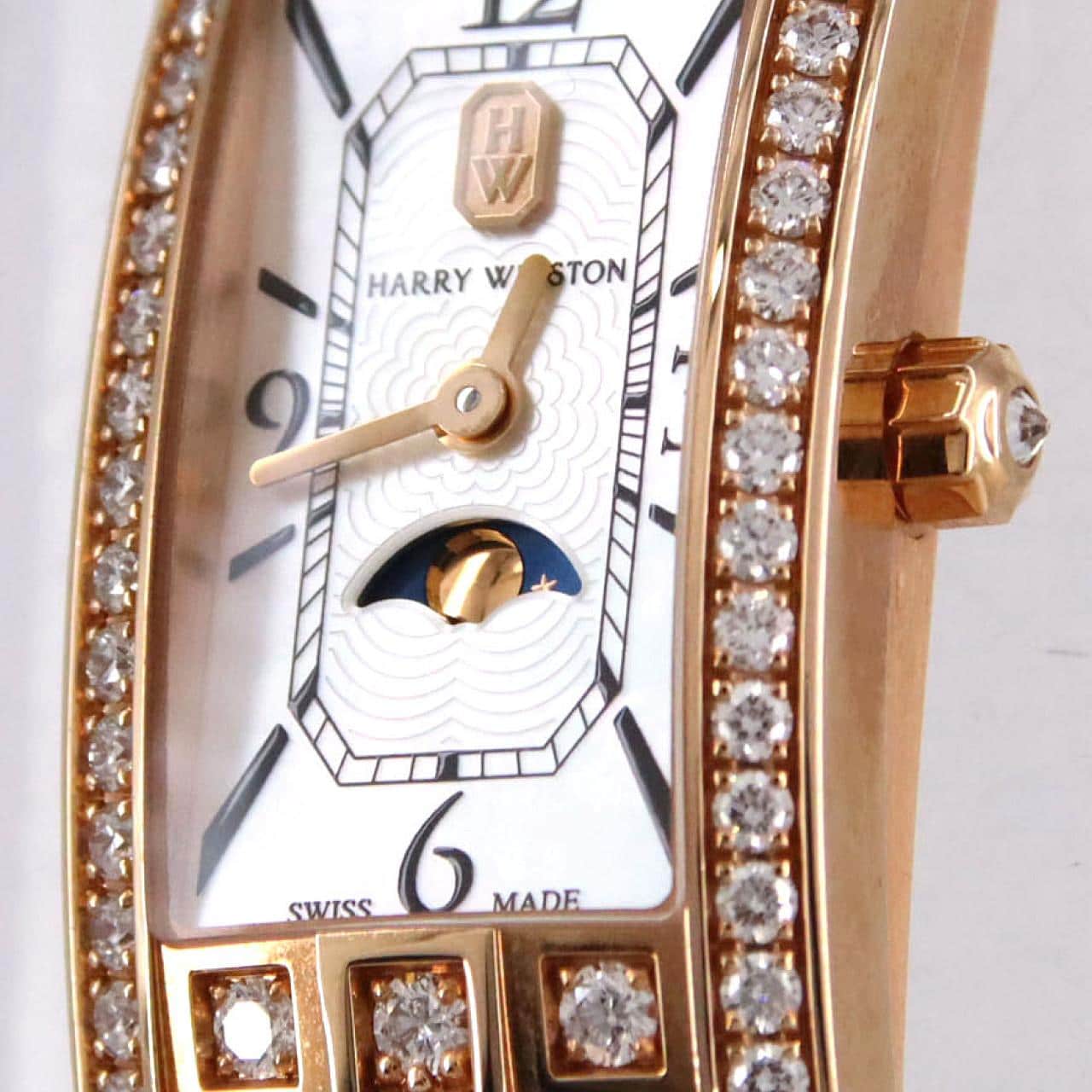 【ノーメンテナンス還元価格】ハリーウィンストン アヴェニューCミニ･ムーンフェイズ PG/D AVCQMP16RR001 PG･RG クォーツ