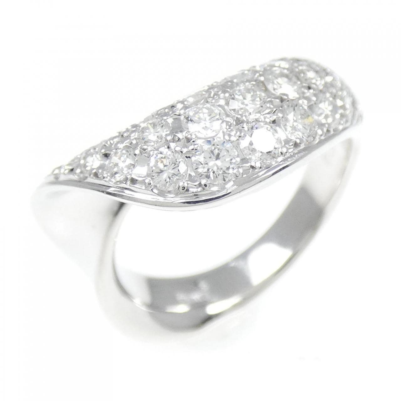K18WG パヴェ ダイヤモンド リング 0.85CT