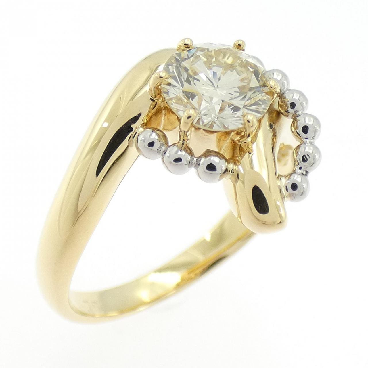 K18YG/PT900 ダイヤモンド リング 0.76CT
