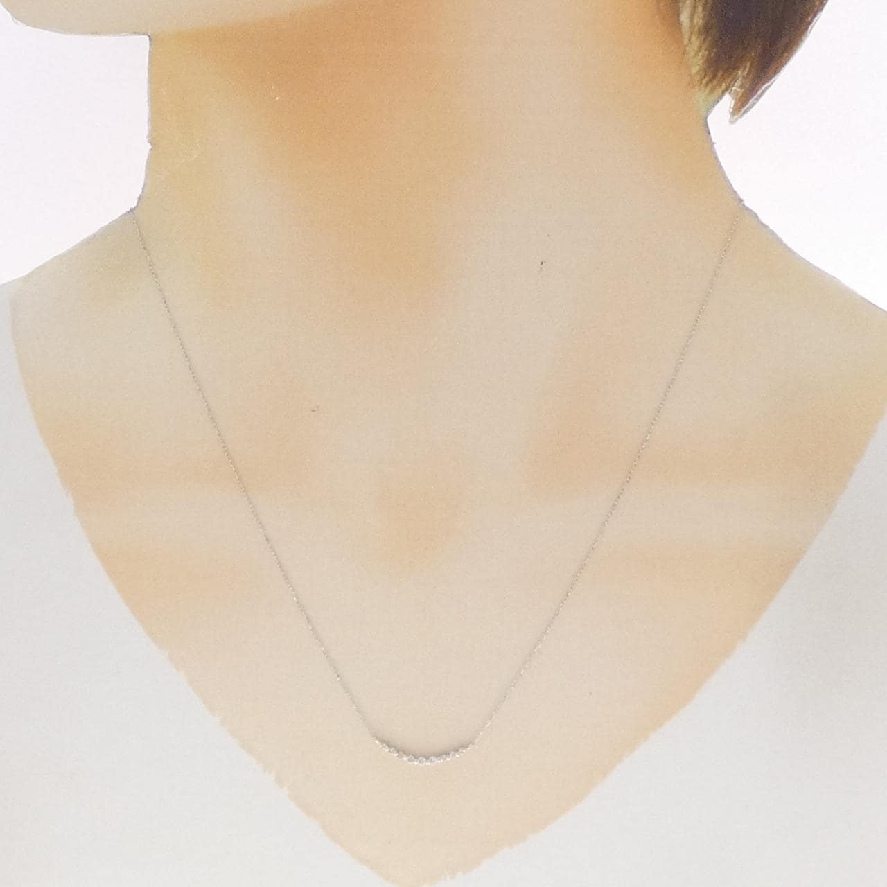 K18WG ダイヤモンド ネックレス 0.10CT