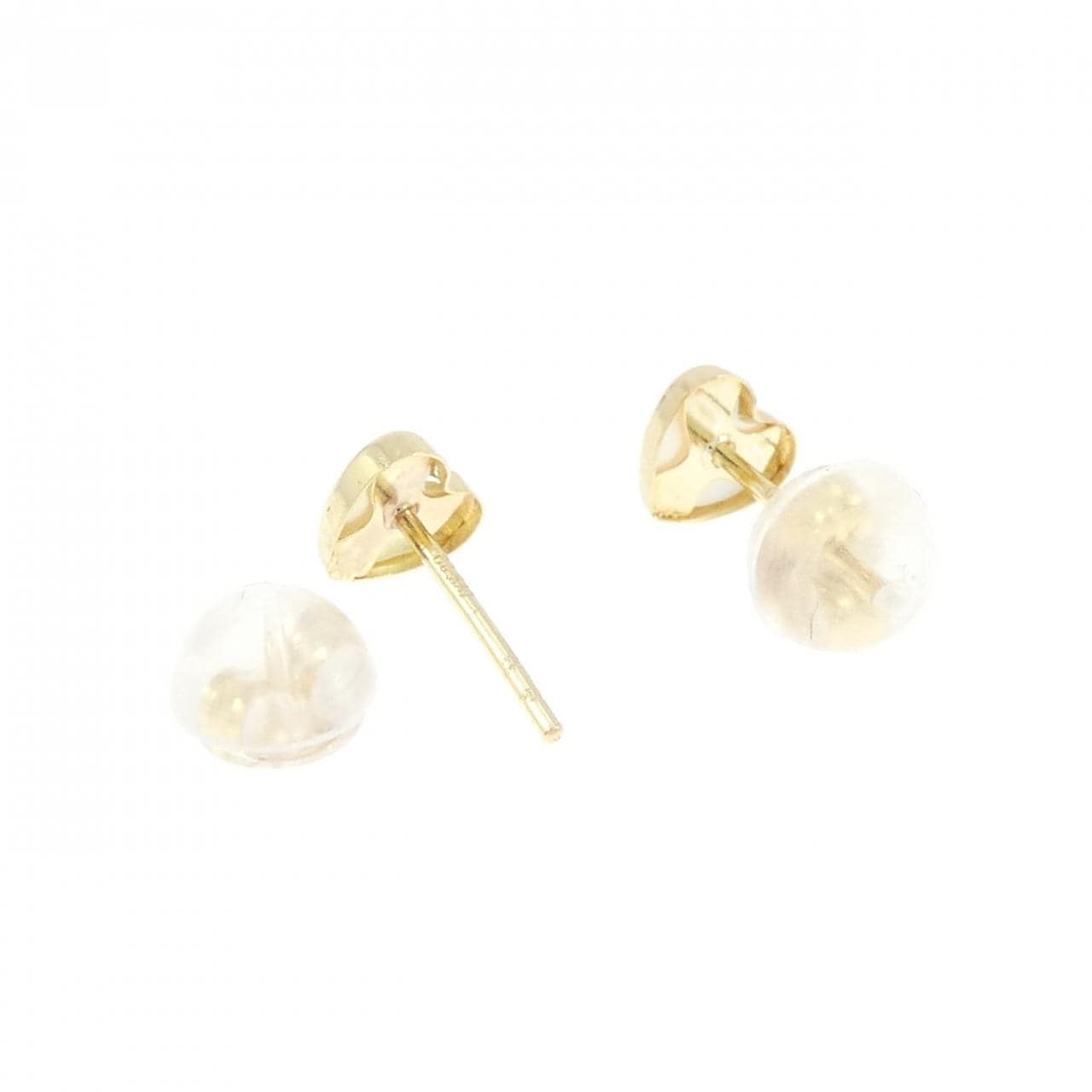 【新品】750YG/K18YG ハート マザーオブパール ピアス