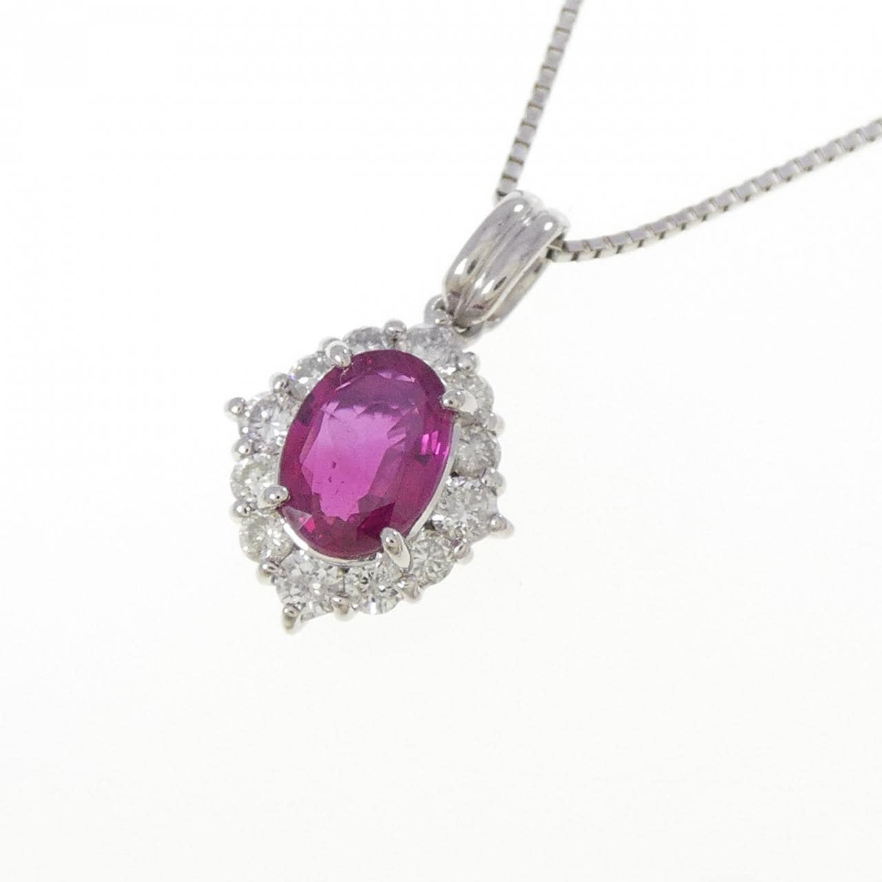 PT900/PT850 ルビー ネックレス 0.81CT