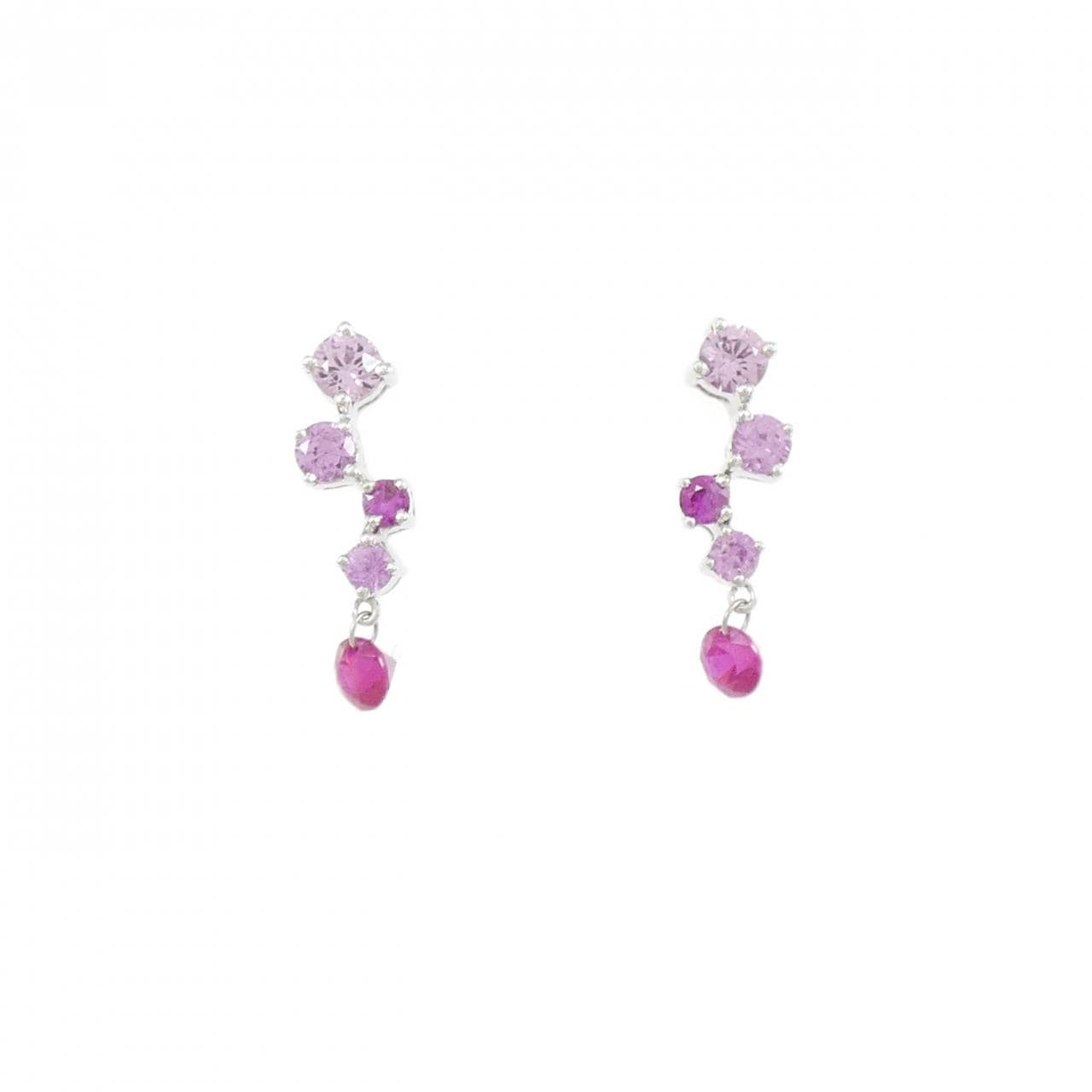 K18WG ルビー ピアス 0.24CT