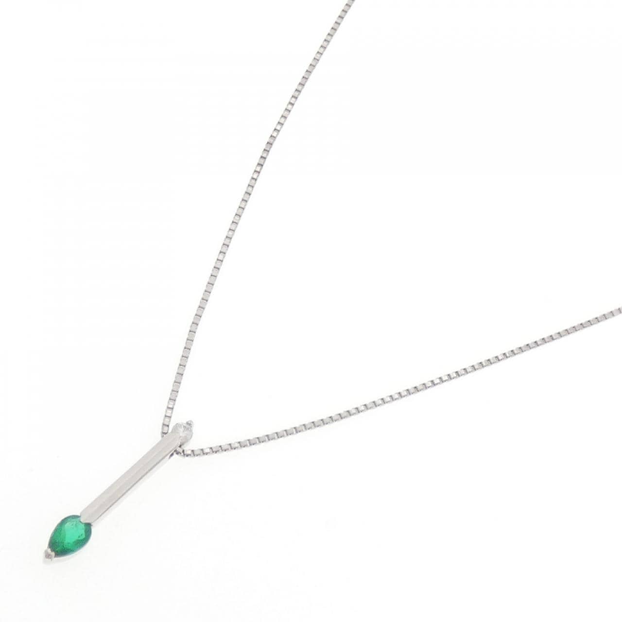 PT850 エメラルド ネックレス 0.32CT
