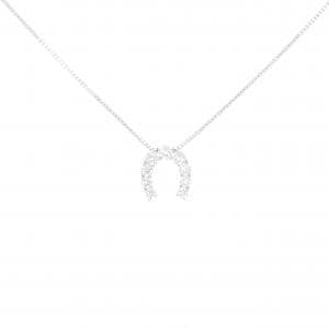 K18WG ホースシュー ダイヤモンド ネックレス 0.40CT