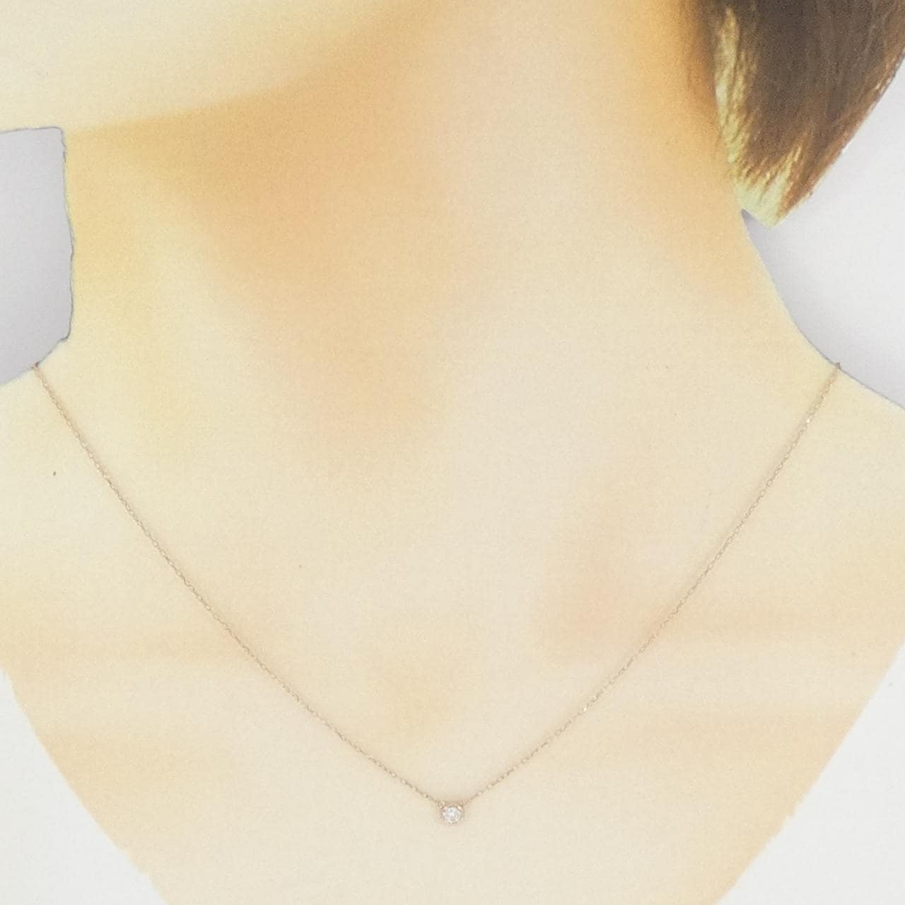 K18PG ソリティア ダイヤモンド ネックレス 0.10CT