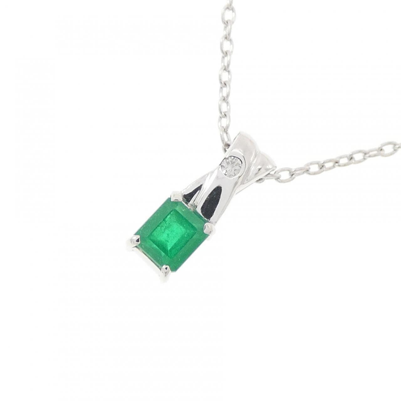 K18WG エメラルド ネックレス 0.21CT