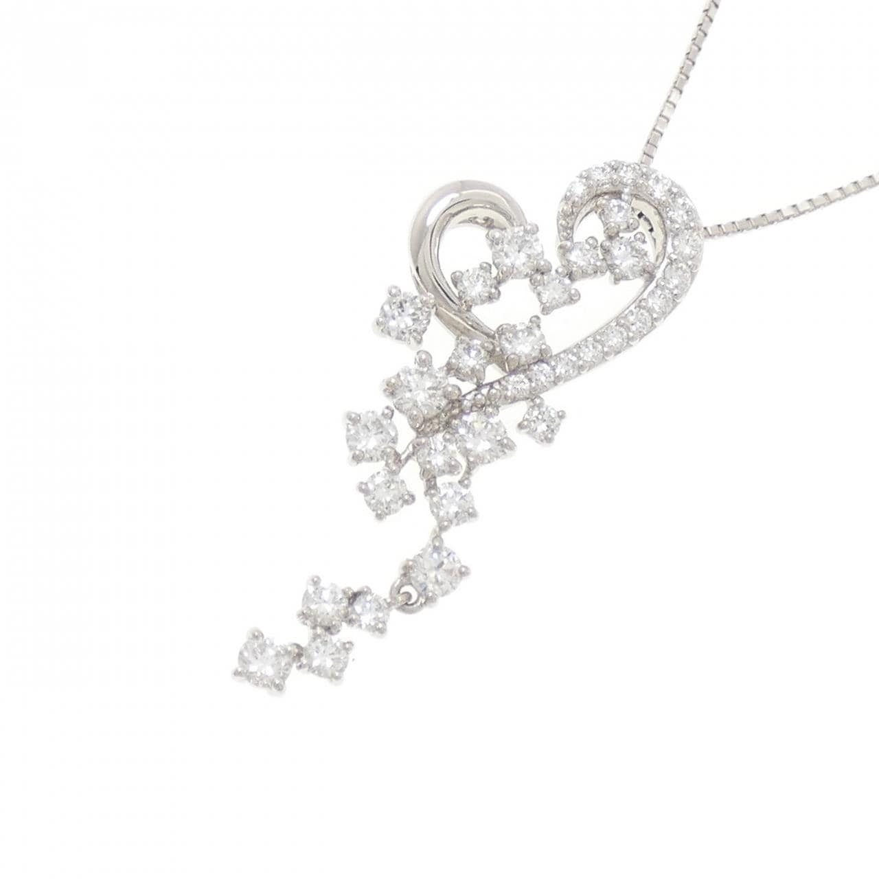 PT950/PT850 ハート ダイヤモンド ネックレス 1.00CT