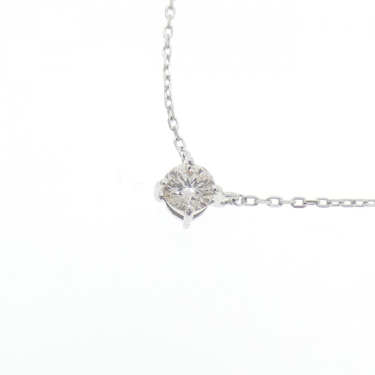 K10WG ソリティア ダイヤモンド ネックレス 0.10CT