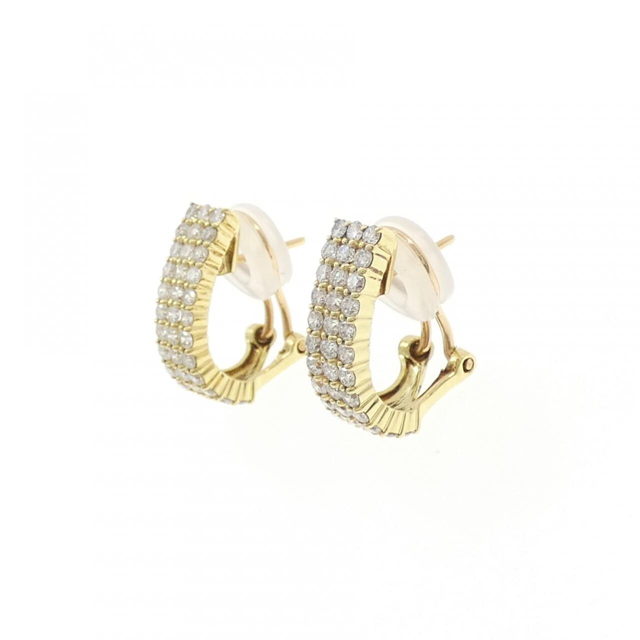 K18YG パヴェ ダイヤモンド ピアス/イヤリング 1.40CT