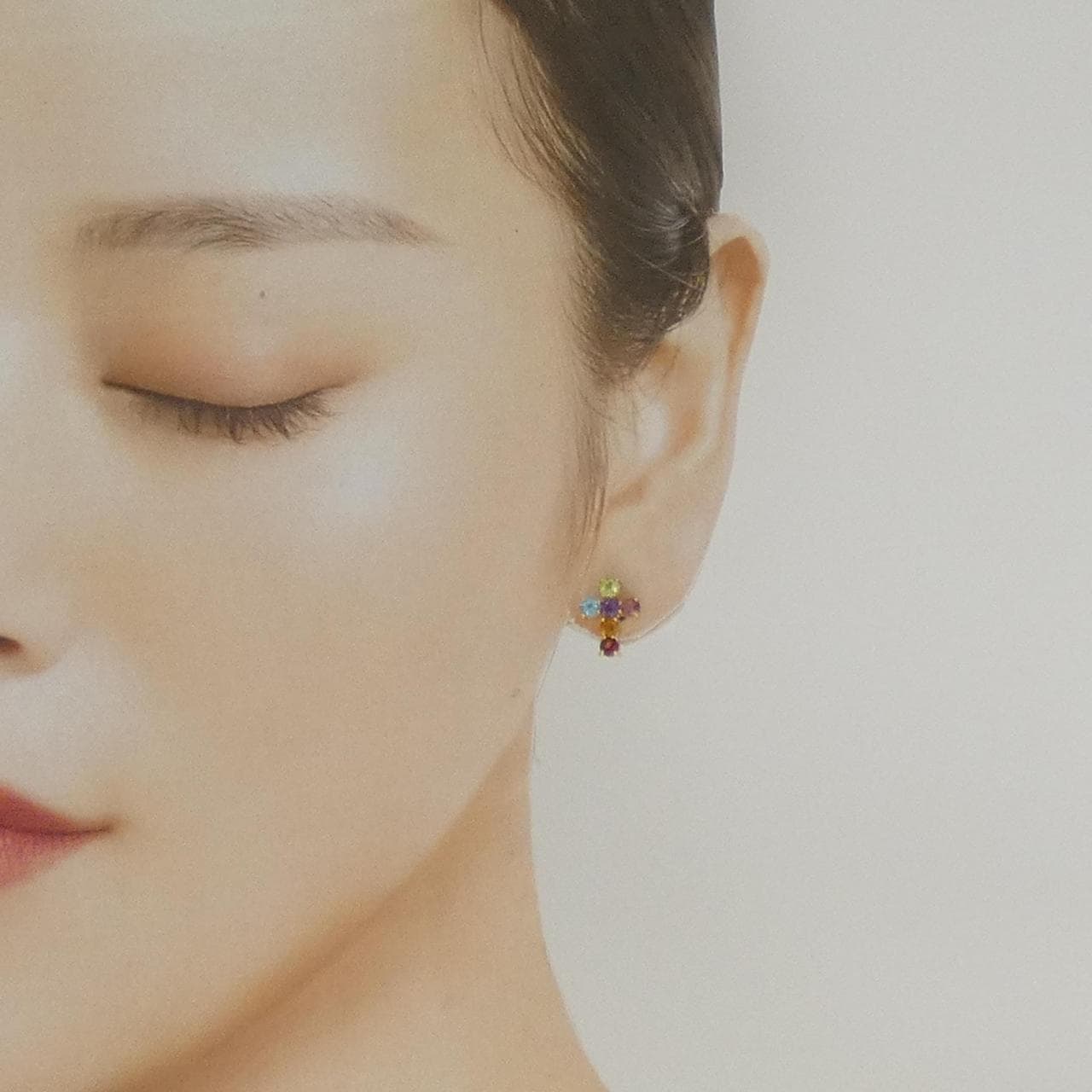 ポンテヴェキオ カラーストーン ピアス
