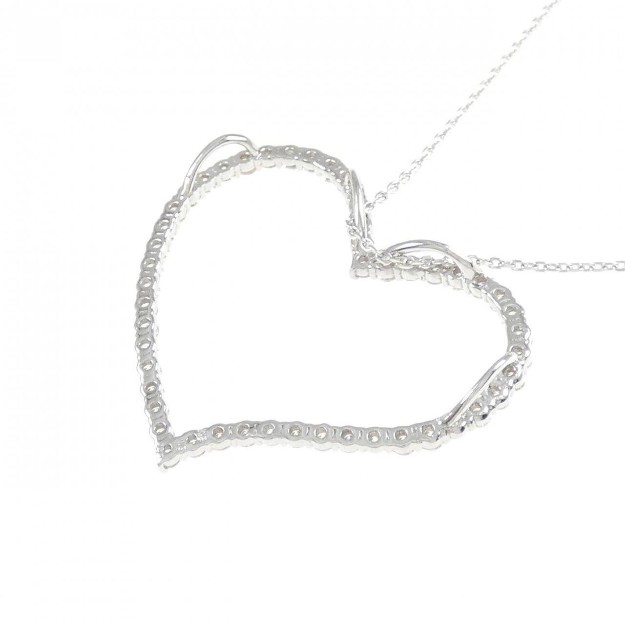K18WG ハート ダイヤモンド ネックレス 1.00CT