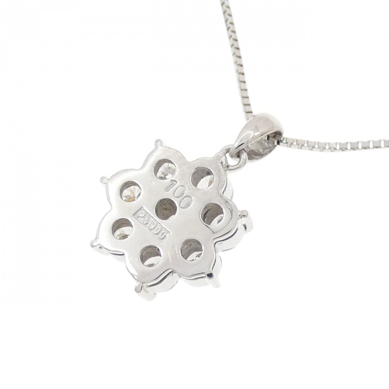 PT900/PT850 フラワー ダイヤモンド ネックレス 1.00CT