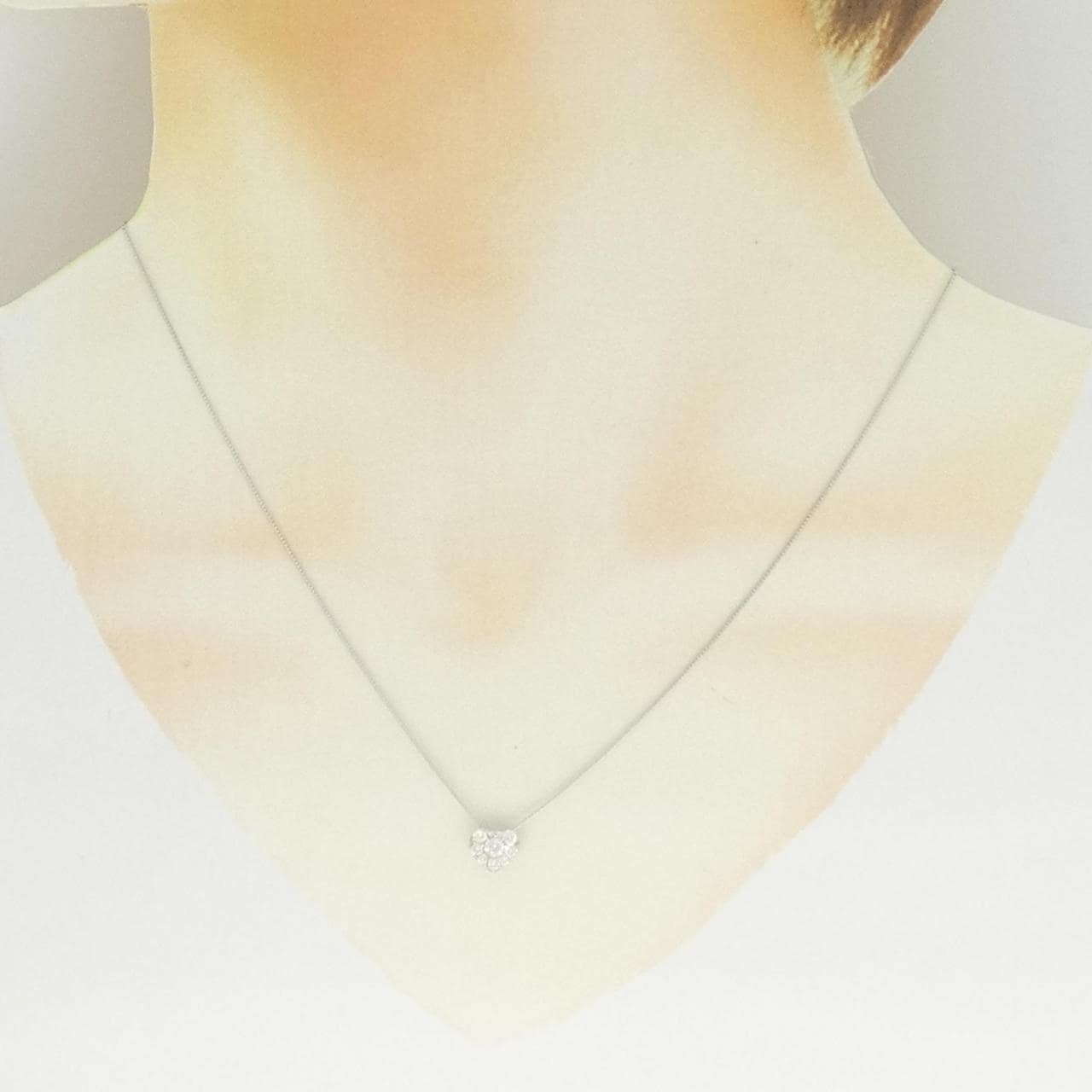 K18WG ハート ダイヤモンド ネックレス 0.30CT