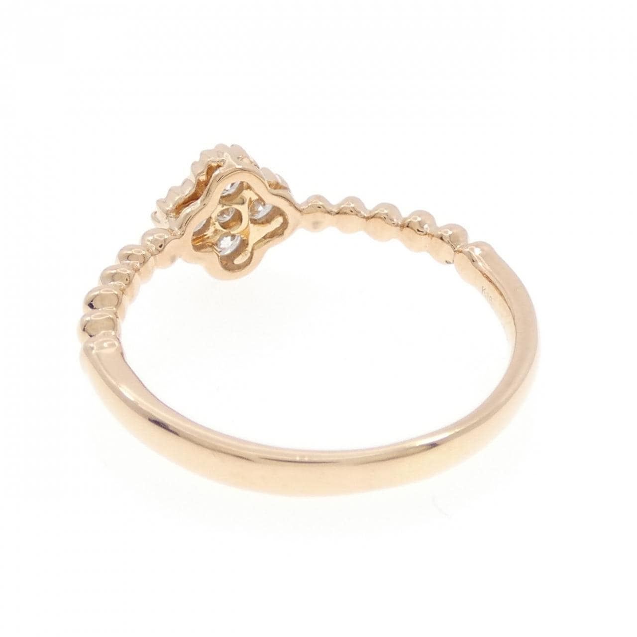 K18PG フラワー ダイヤモンド リング 0.25CT