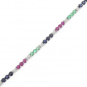 750WG カラーストーン ブレスレット