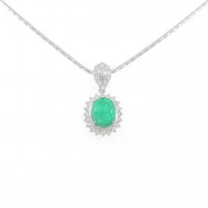 PT900/PT850 エメラルド ネックレス 3.89CT