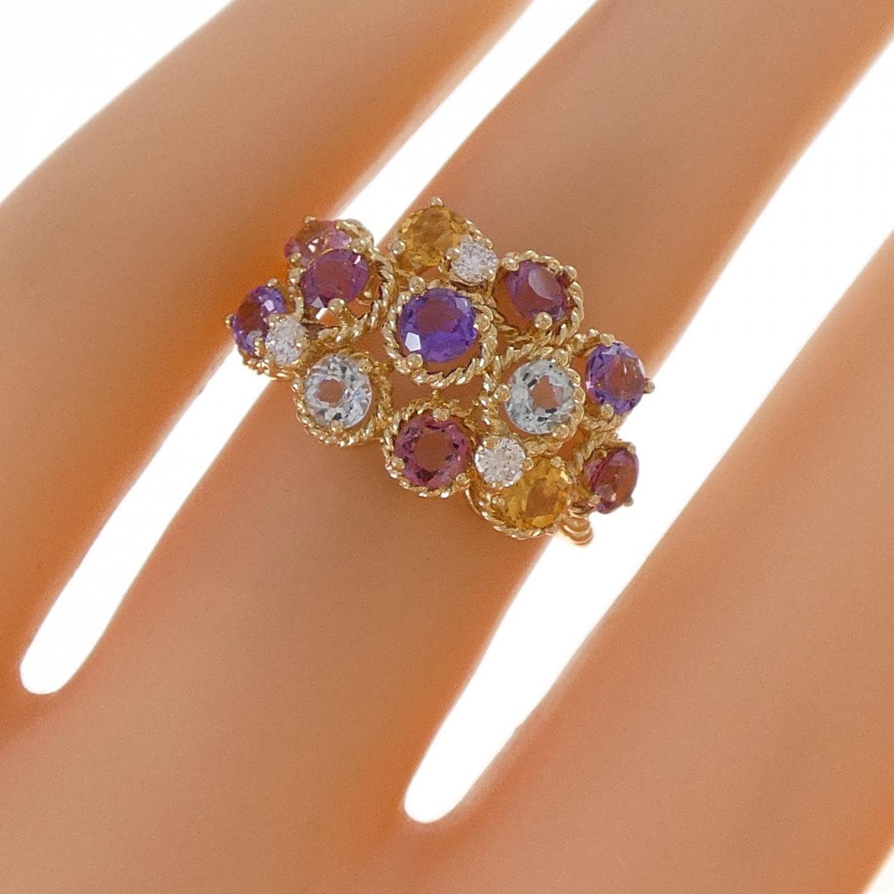 K18YG カラーストーン リング