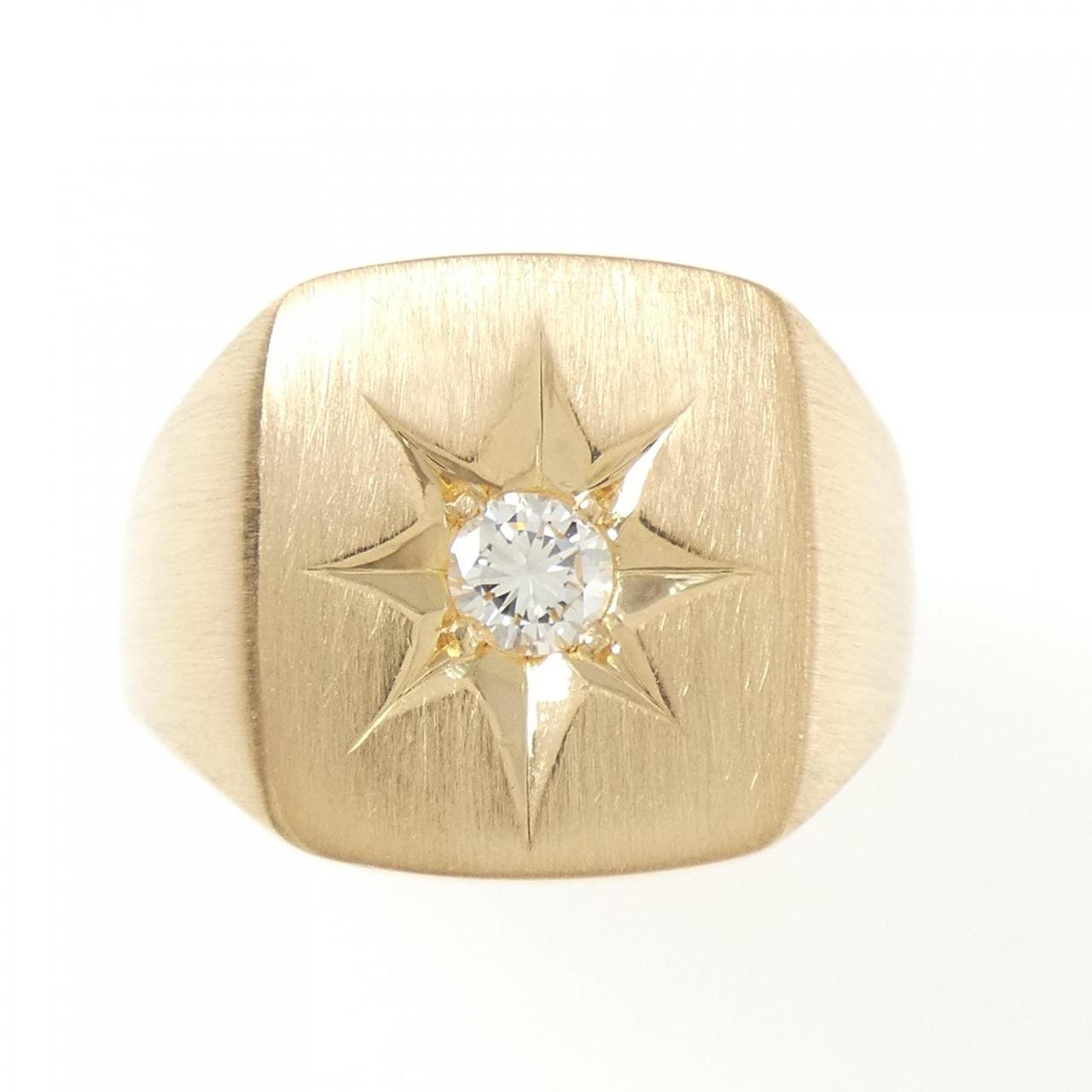 K18YG 印台 ダイヤモンド リング 0.26CT