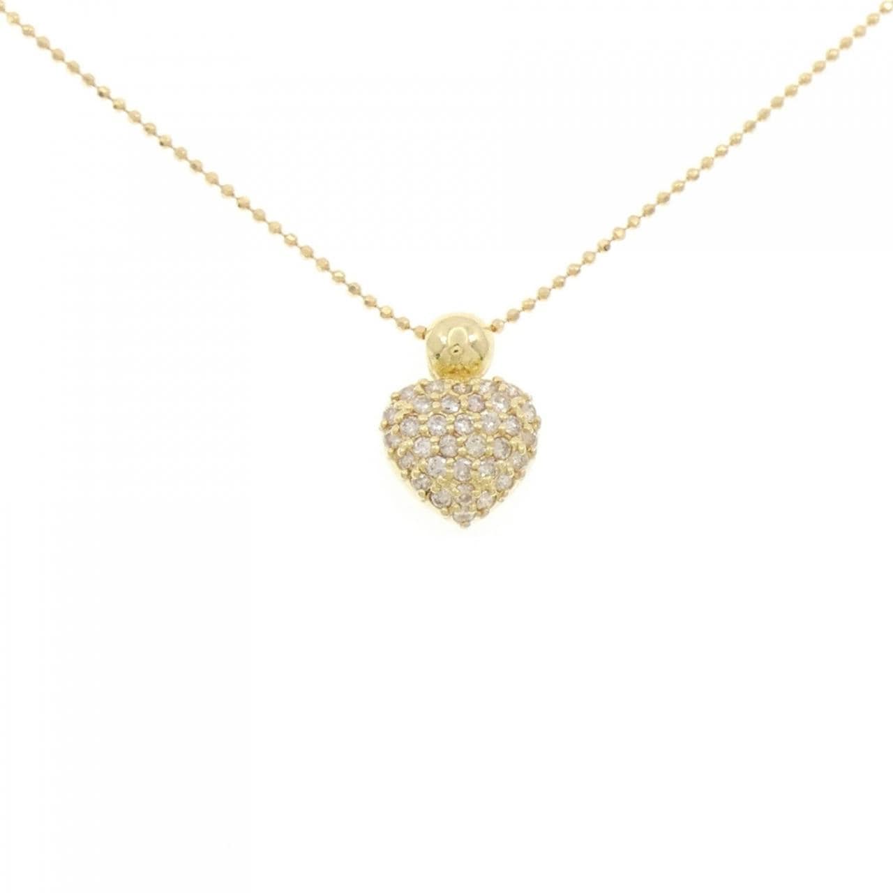K18黄金/750黄金心形密钉钻石项链 0.30CT