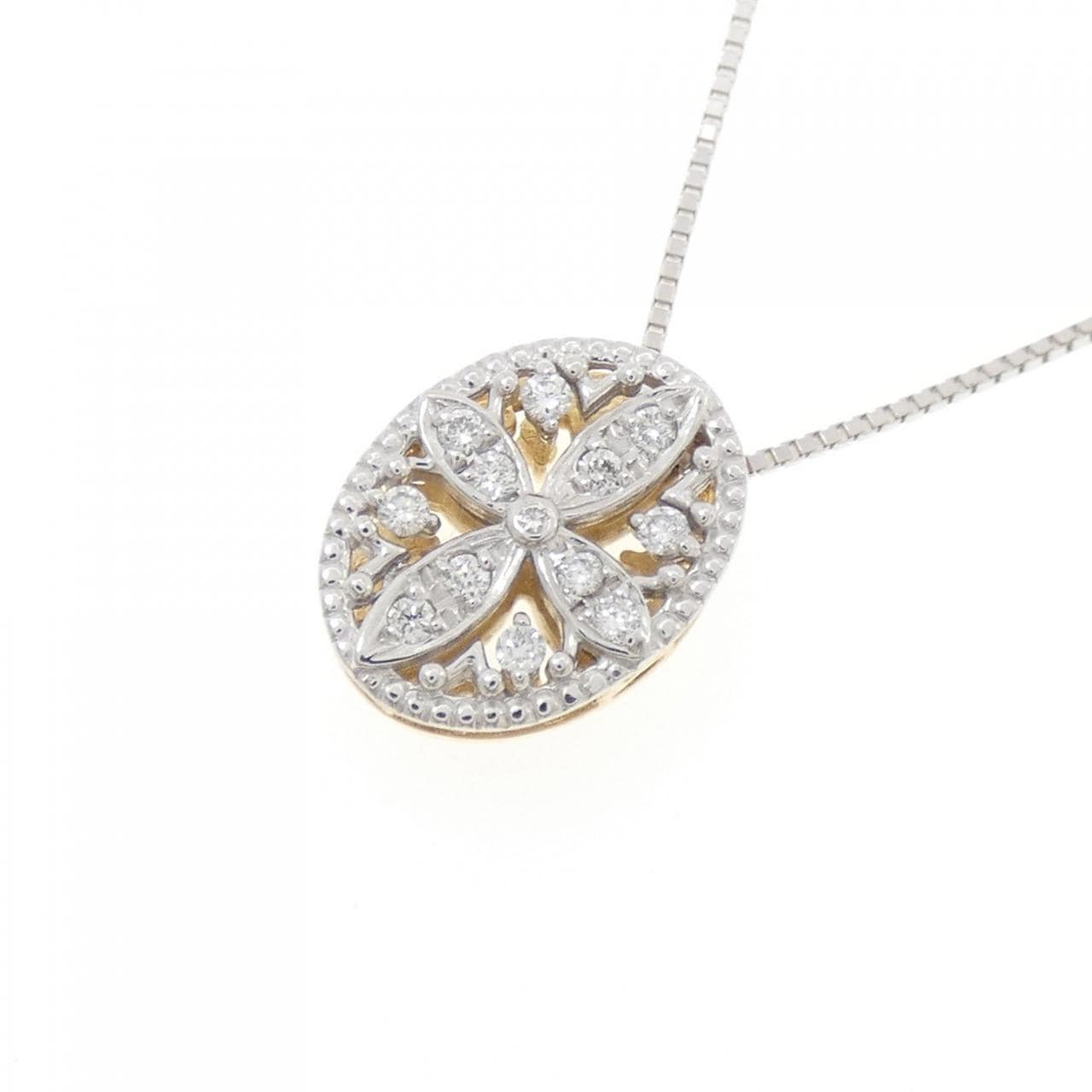 K18WG/K18YG ダイヤモンド ネックレス 0.15CT